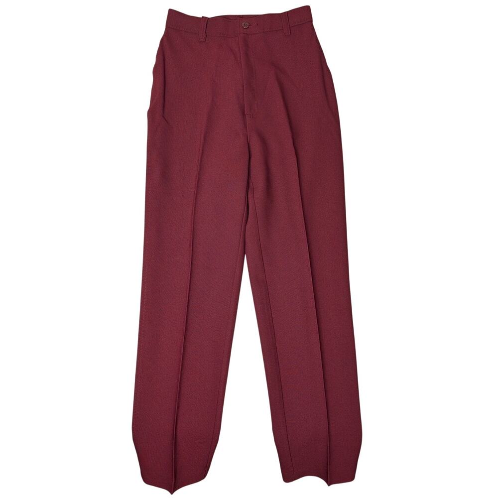 Vintage 70s Levi's Double Knit Pants Slacks High Waist Sz 8 Red Burgundy Retro